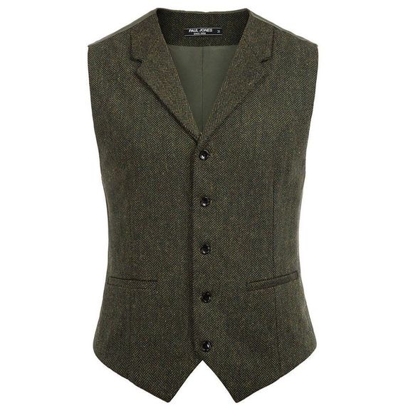Jackets & Coats Mens Alva Slim Fit Suits Vest Waistcoat Army Green